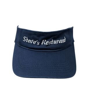 Steve's Resturant Strapback Sun Visor Hat Blue One Size Adjustable Big X